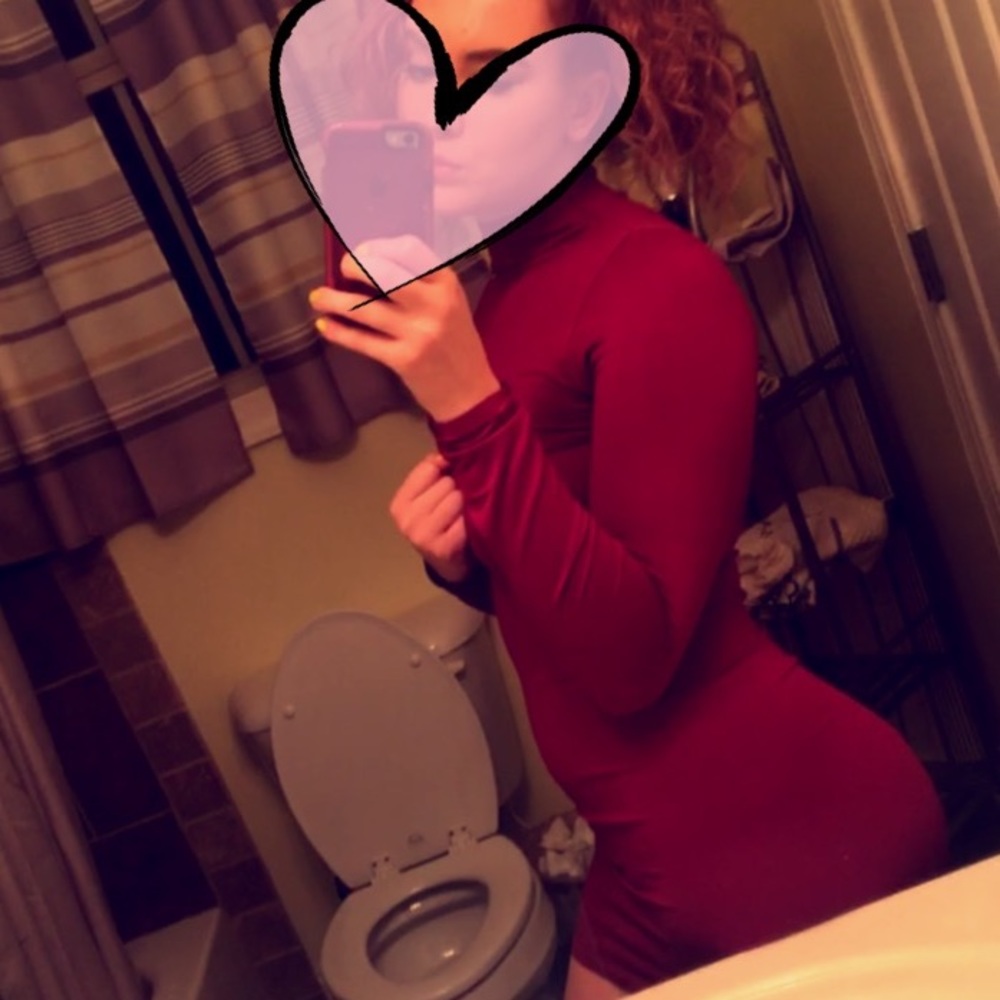 Maroon body con dress